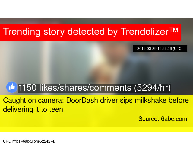 Caught On Camera Doordash Driver Sips Milkshake Before Delivering